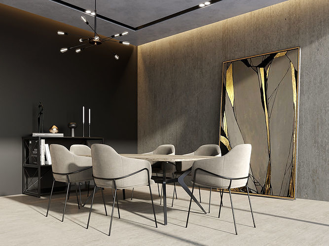 interior living room scene 30 3D model 4