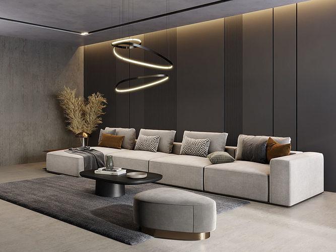 interior living room scene 30 3D model 2