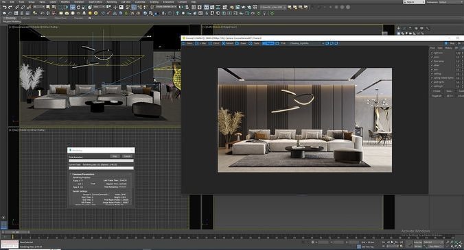 interior living room scene 30 3D model 5
