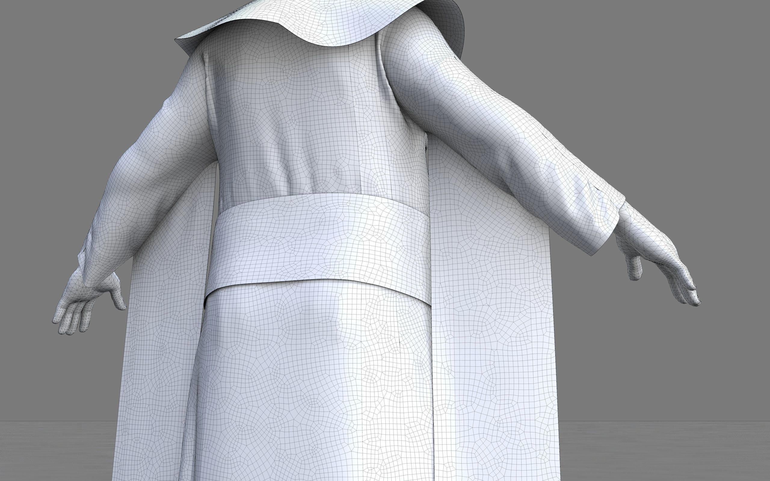 Ancient Egyptian Priest A-Pose 3d Model 3D model_36