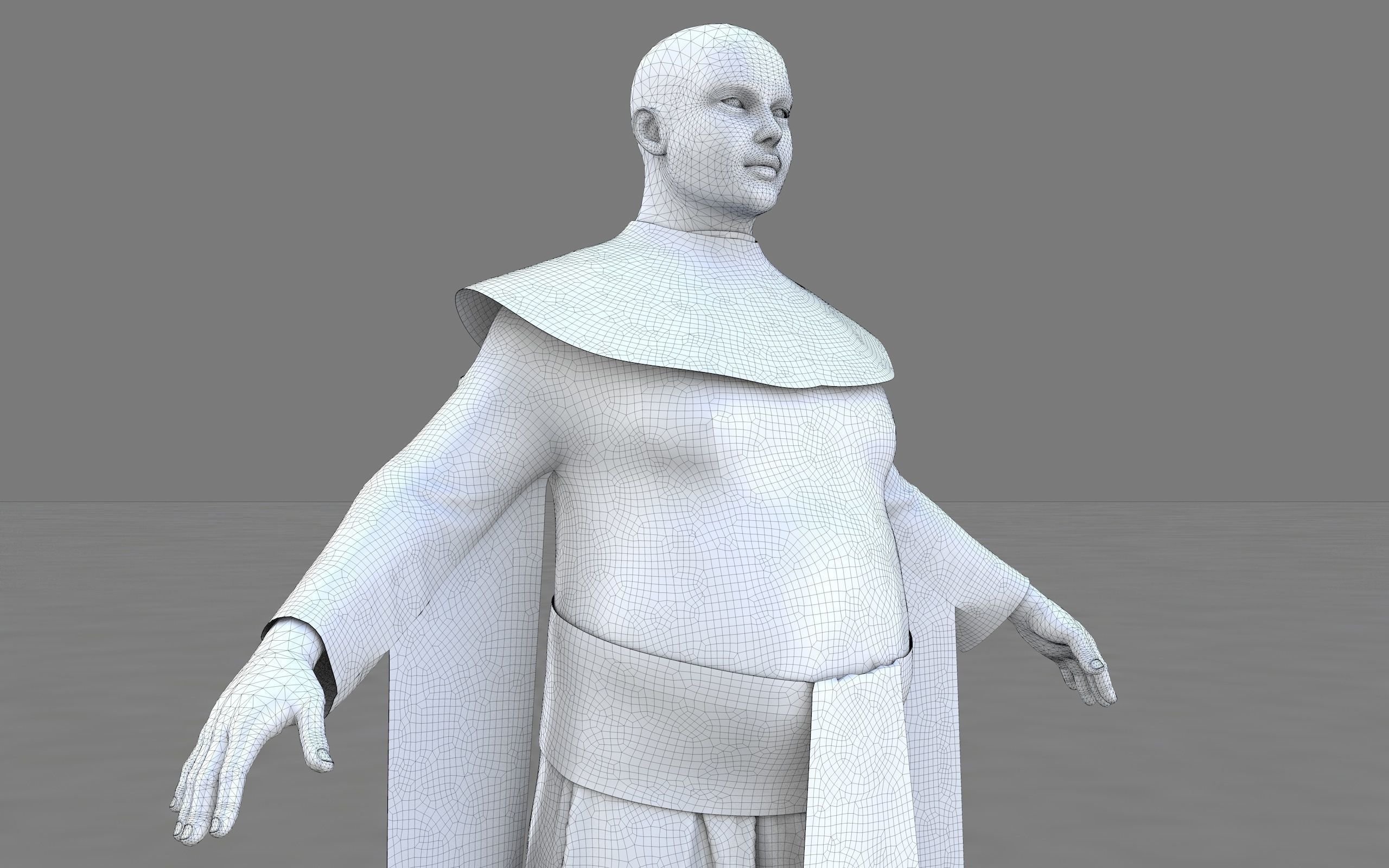 Ancient Egyptian Priest A-Pose 3d Model 3D model_30