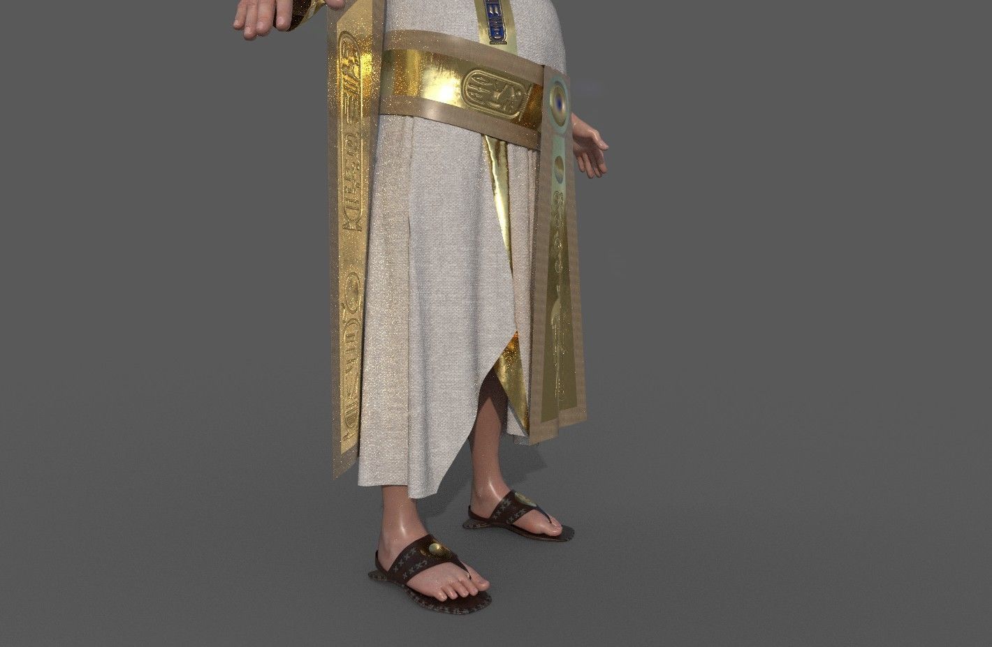 Ancient Egyptian Priest A-Pose 3d Model 3D model_25