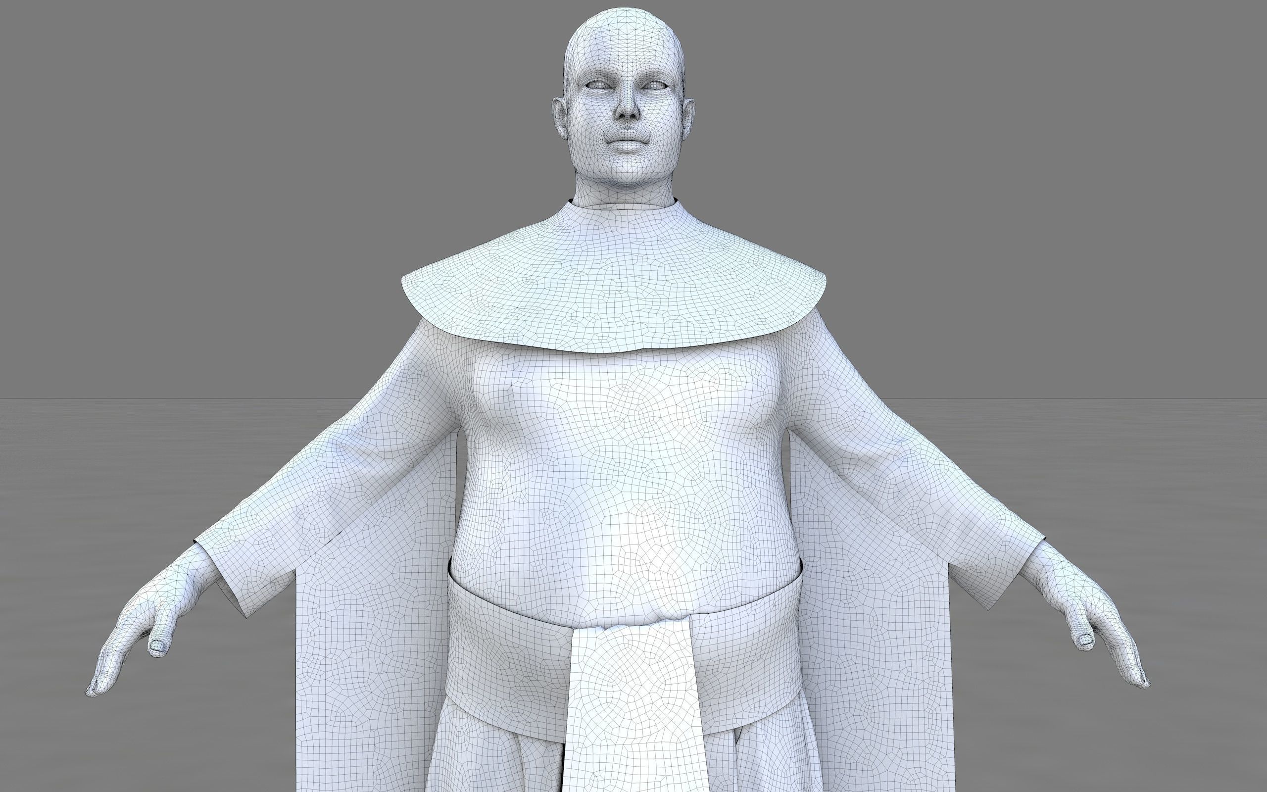 Ancient Egyptian Priest A-Pose 3d Model 3D model_29