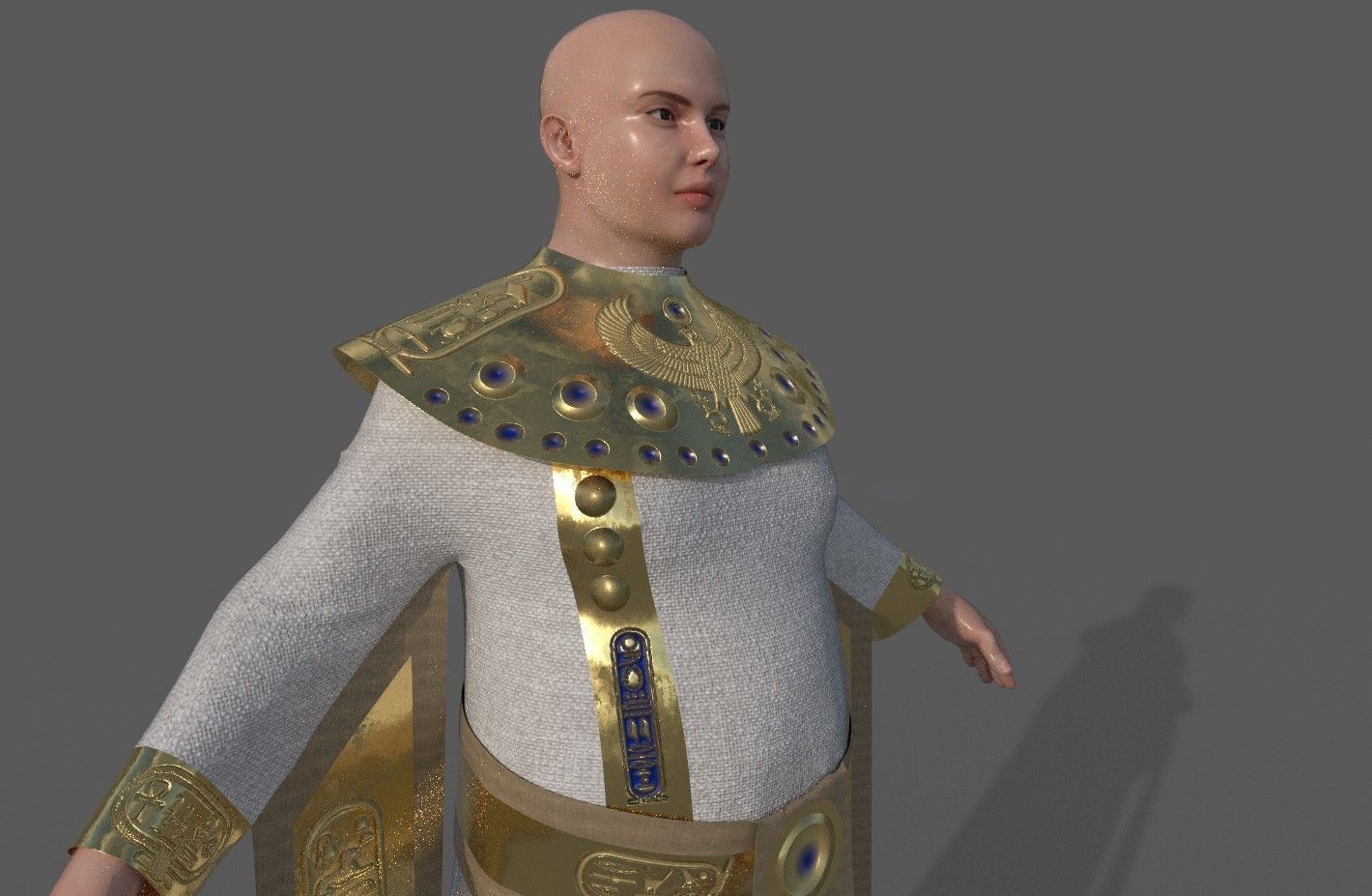 Ancient Egyptian Priest A-Pose 3d Model 3D model_11