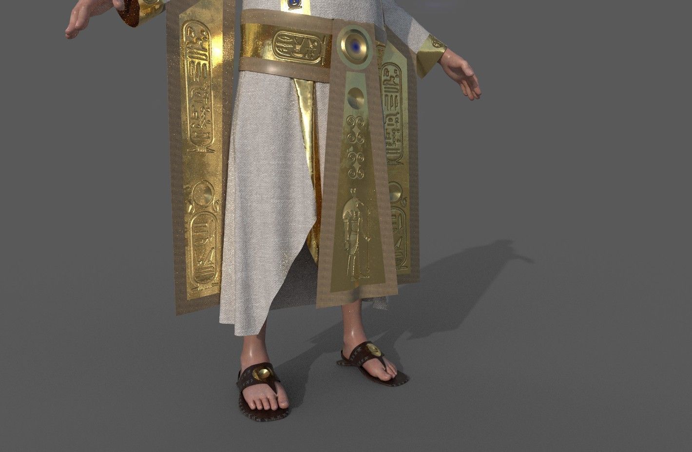 Ancient Egyptian Priest A-Pose 3d Model 3D model_23