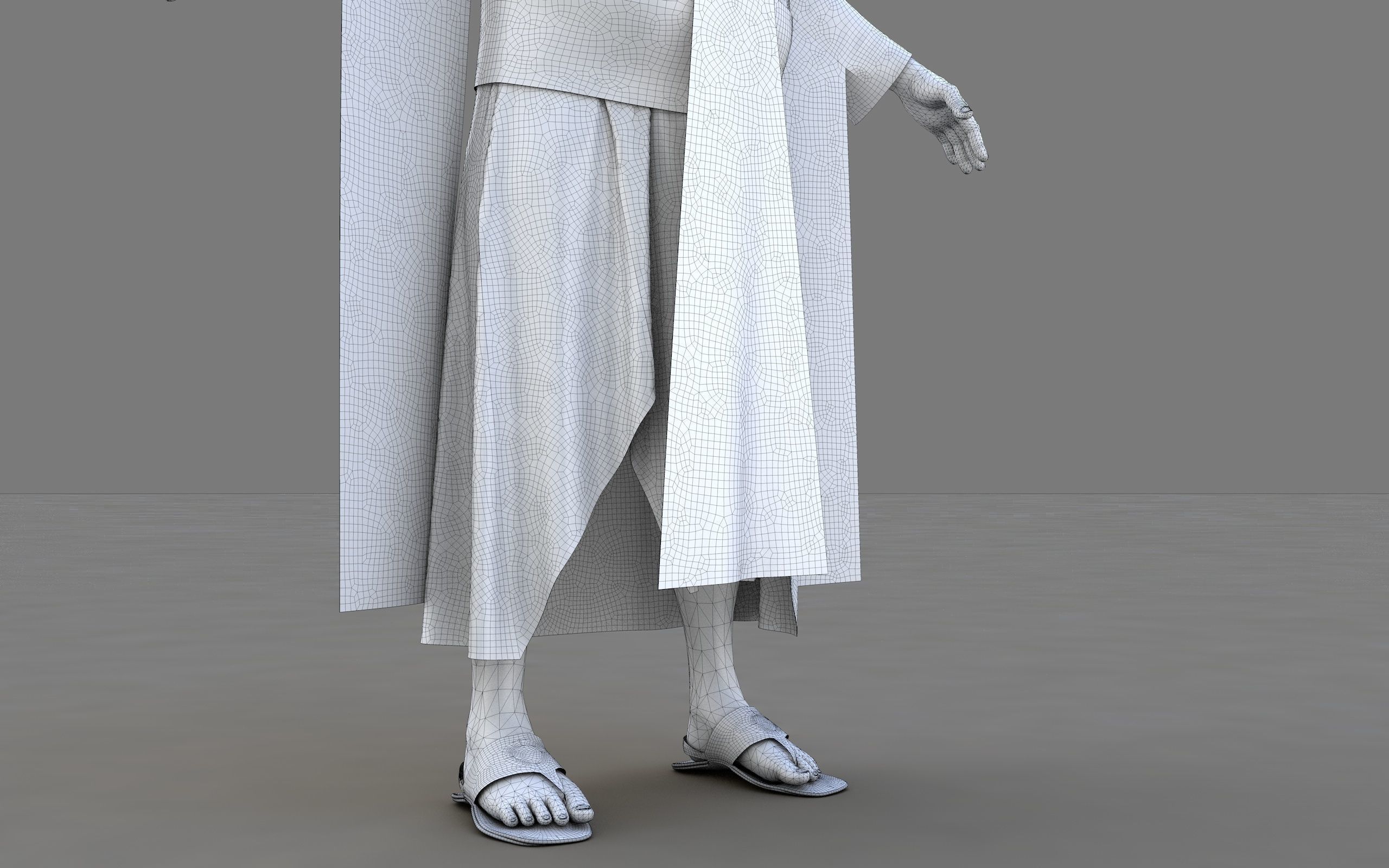 Ancient Egyptian Priest A-Pose 3d Model 3D model_27