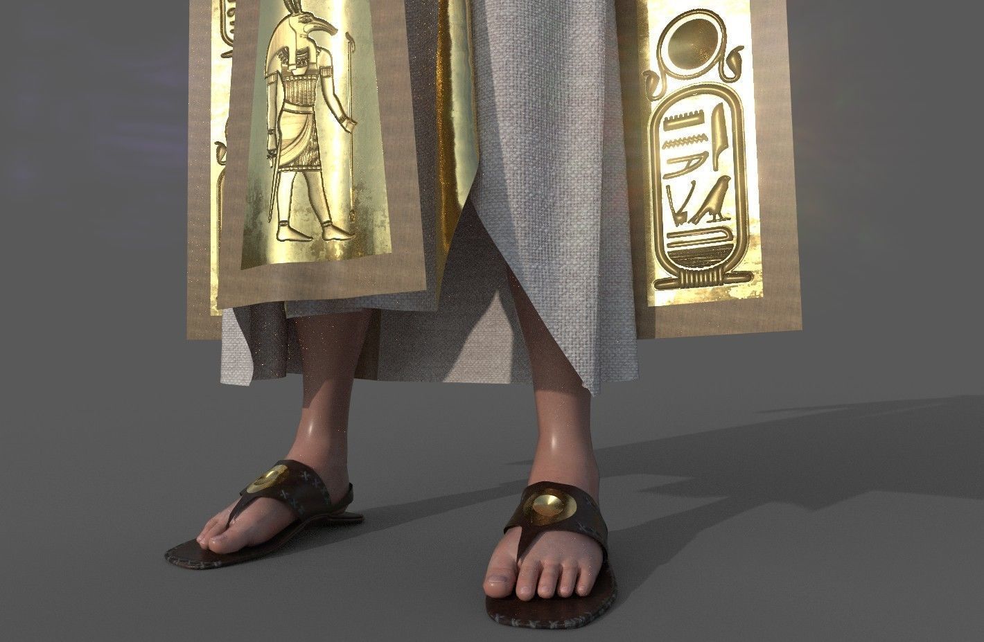 Ancient Egyptian Priest A-Pose 3d Model 3D model_6