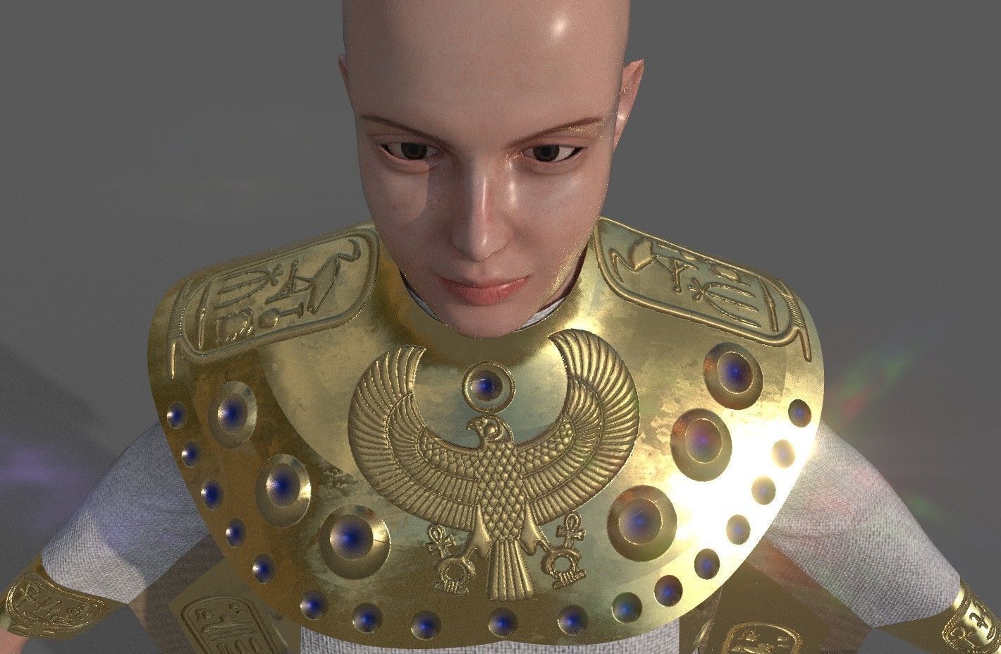 Ancient Egyptian Priest A-Pose 3d Model 3D model_13