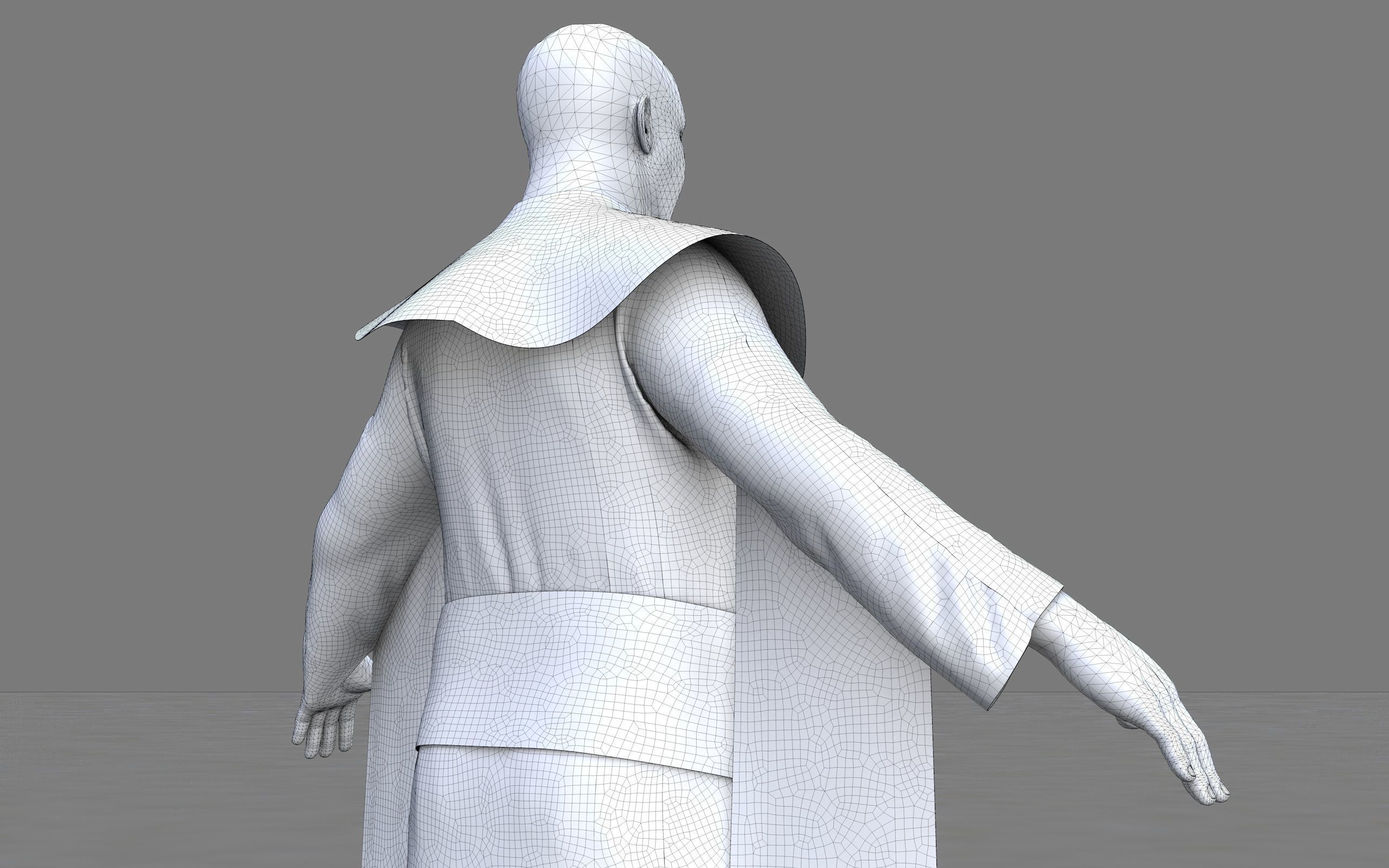 Ancient Egyptian Priest A-Pose 3d Model 3D model_35