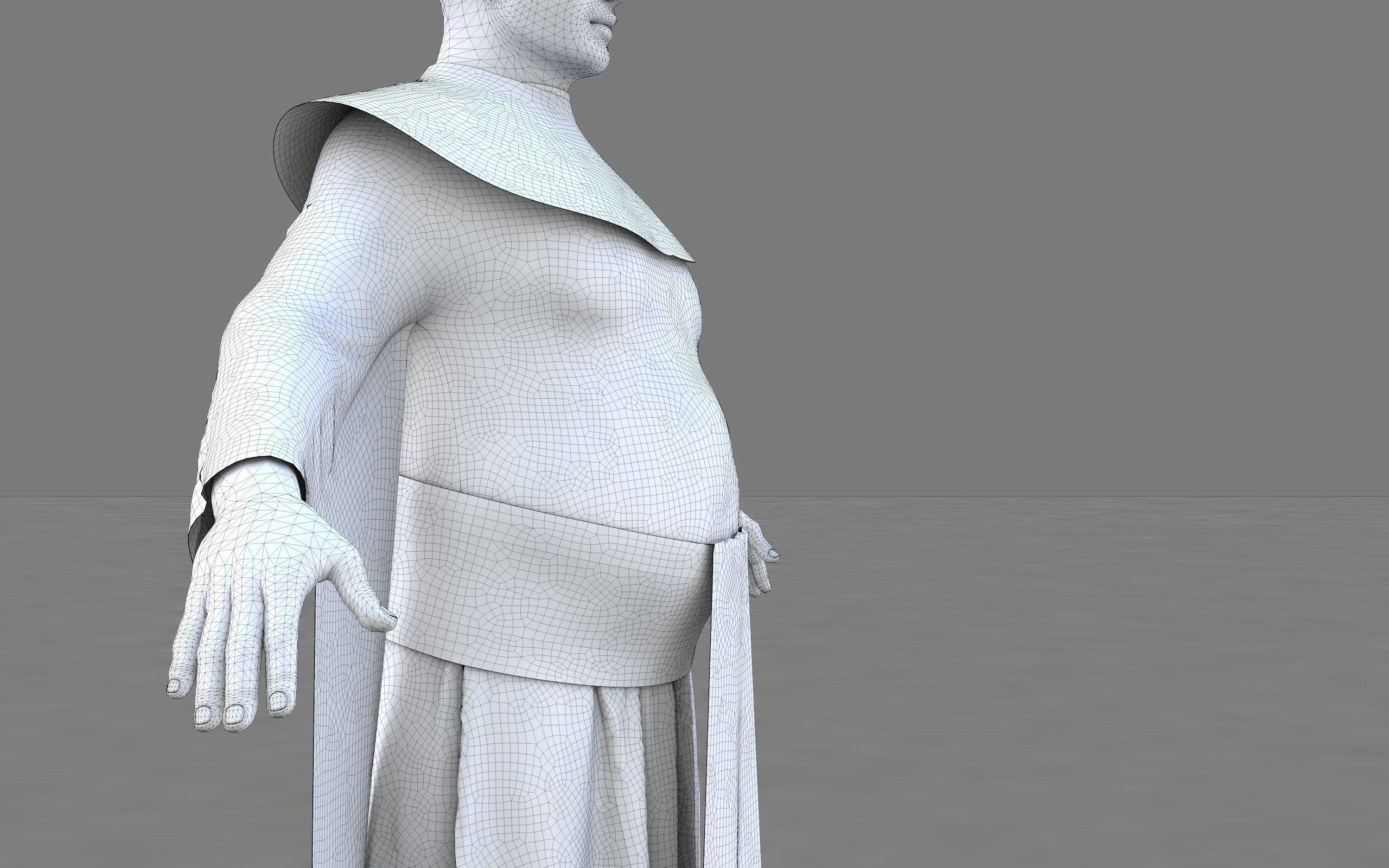 Ancient Egyptian Priest A-Pose 3d Model 3D model_38