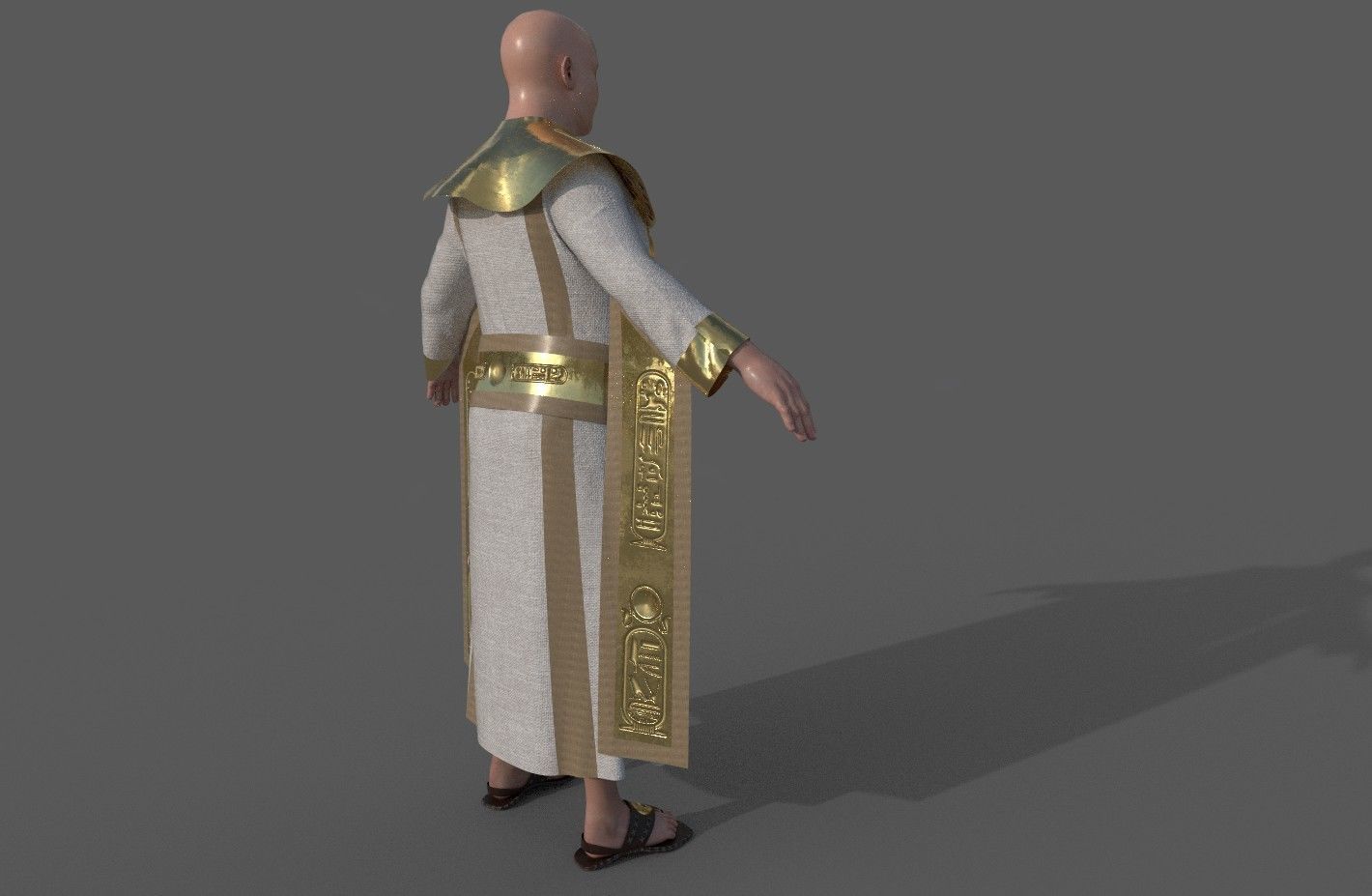 Ancient Egyptian Priest A-Pose 3d Model 3D model_19