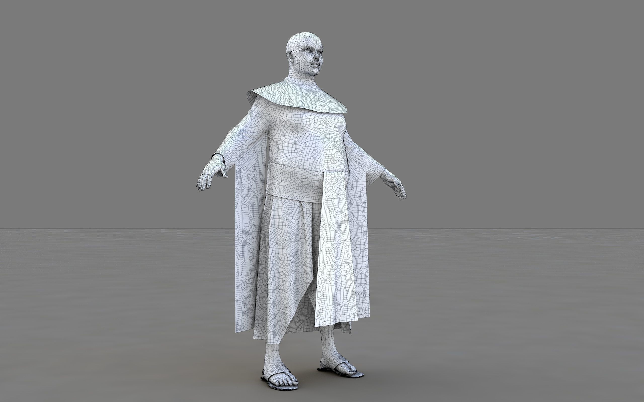 Ancient Egyptian Priest A-Pose 3d Model 3D model_26