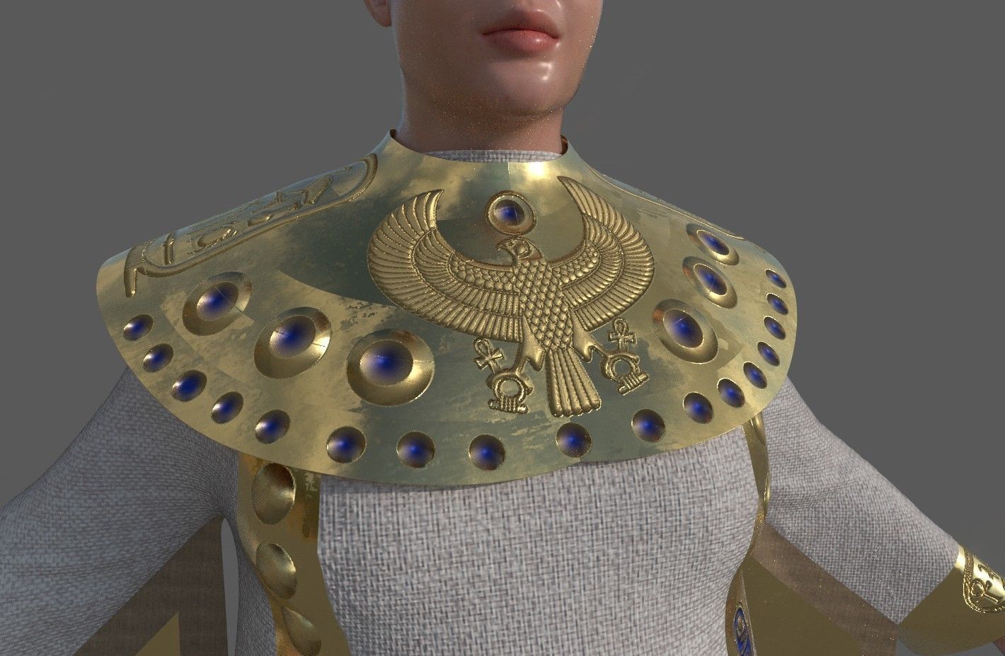 Ancient Egyptian Priest A-Pose 3d Model 3D model_12