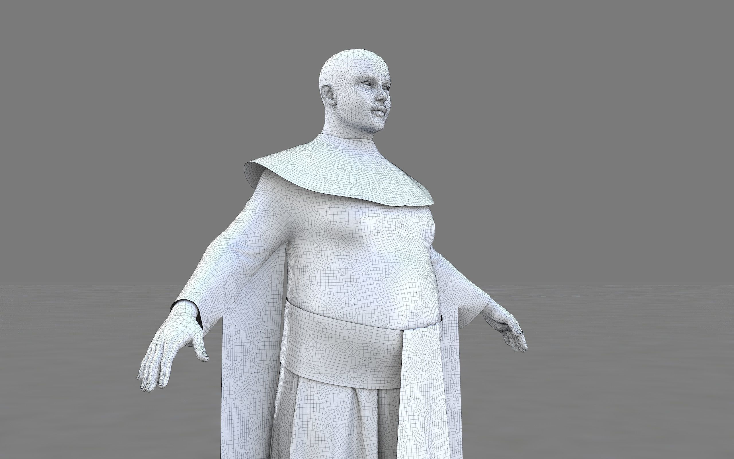 Ancient Egyptian Priest A-Pose 3d Model 3D model_33