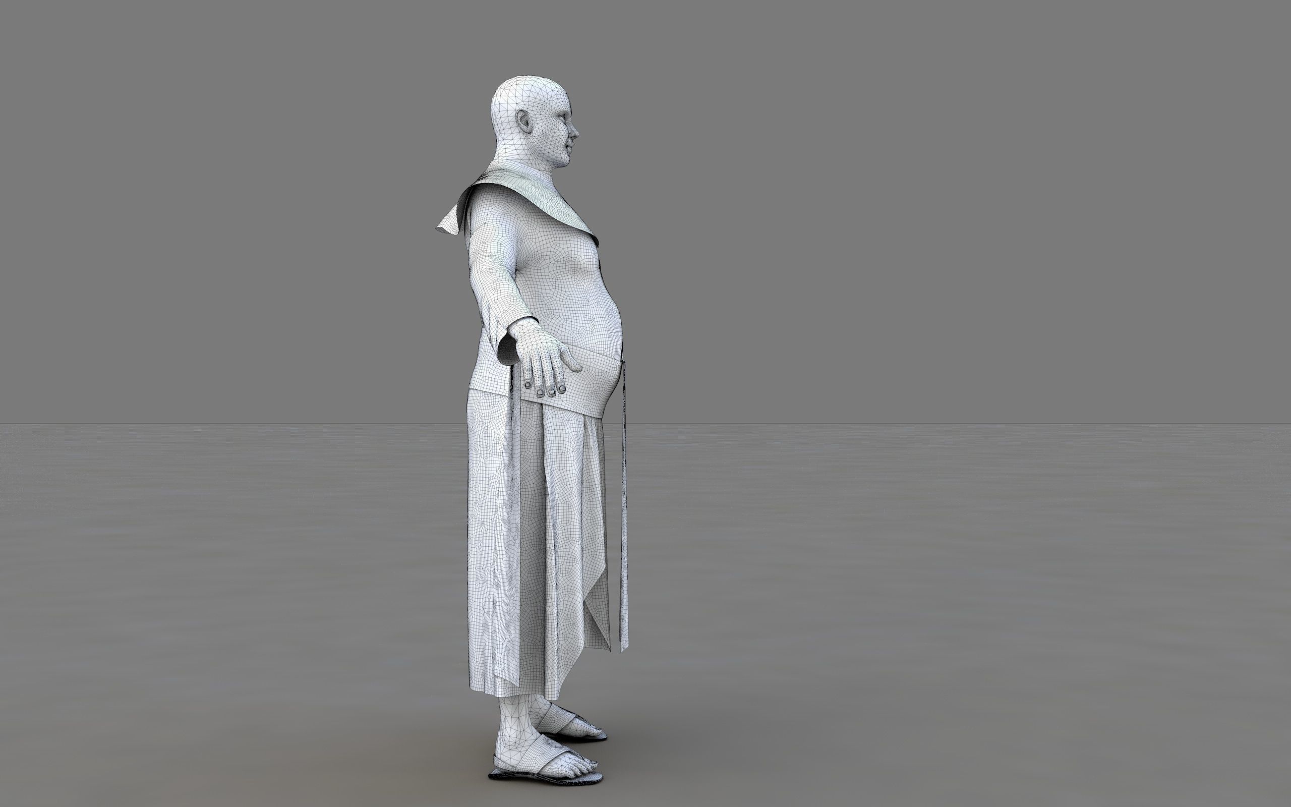 Ancient Egyptian Priest A-Pose 3d Model 3D model_37