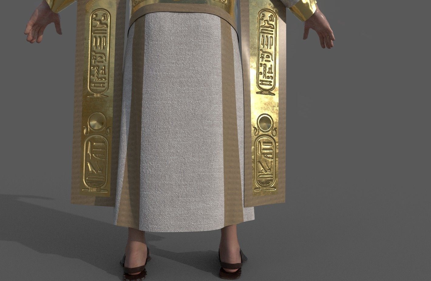 Ancient Egyptian Priest A-Pose 3d Model 3D model_5
