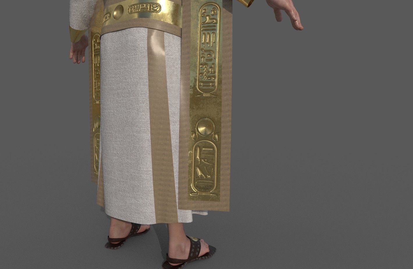 Ancient Egyptian Priest A-Pose 3d Model 3D model_22