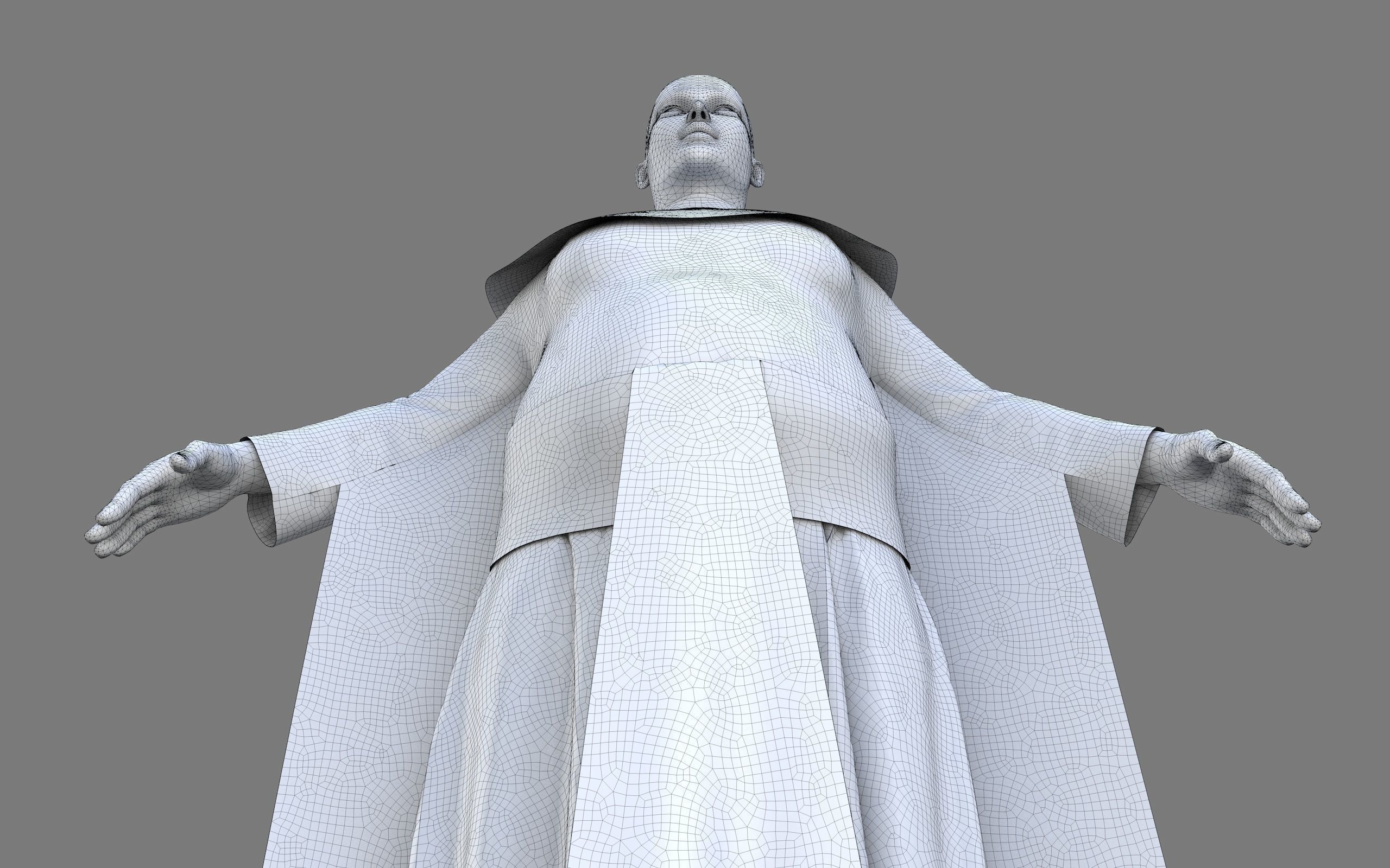 Ancient Egyptian Priest A-Pose 3d Model 3D model_32