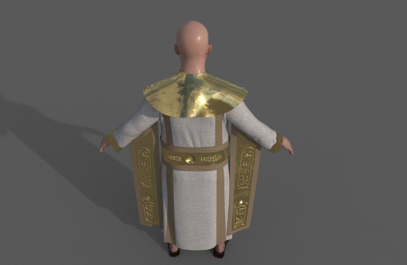 Ancient Egyptian Priest A-Pose 3d Model 3D model_17