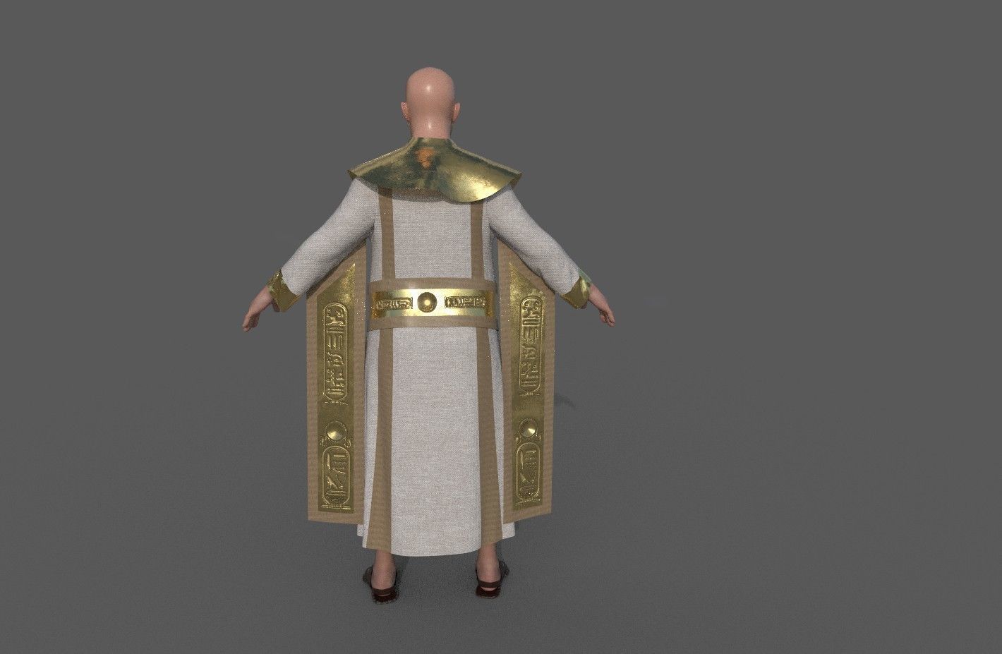 Ancient Egyptian Priest A-Pose 3d Model 3D model_21