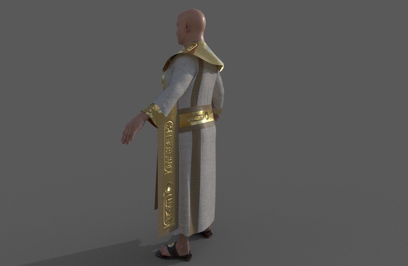 Ancient Egyptian Priest A-Pose 3d Model 3D model_18