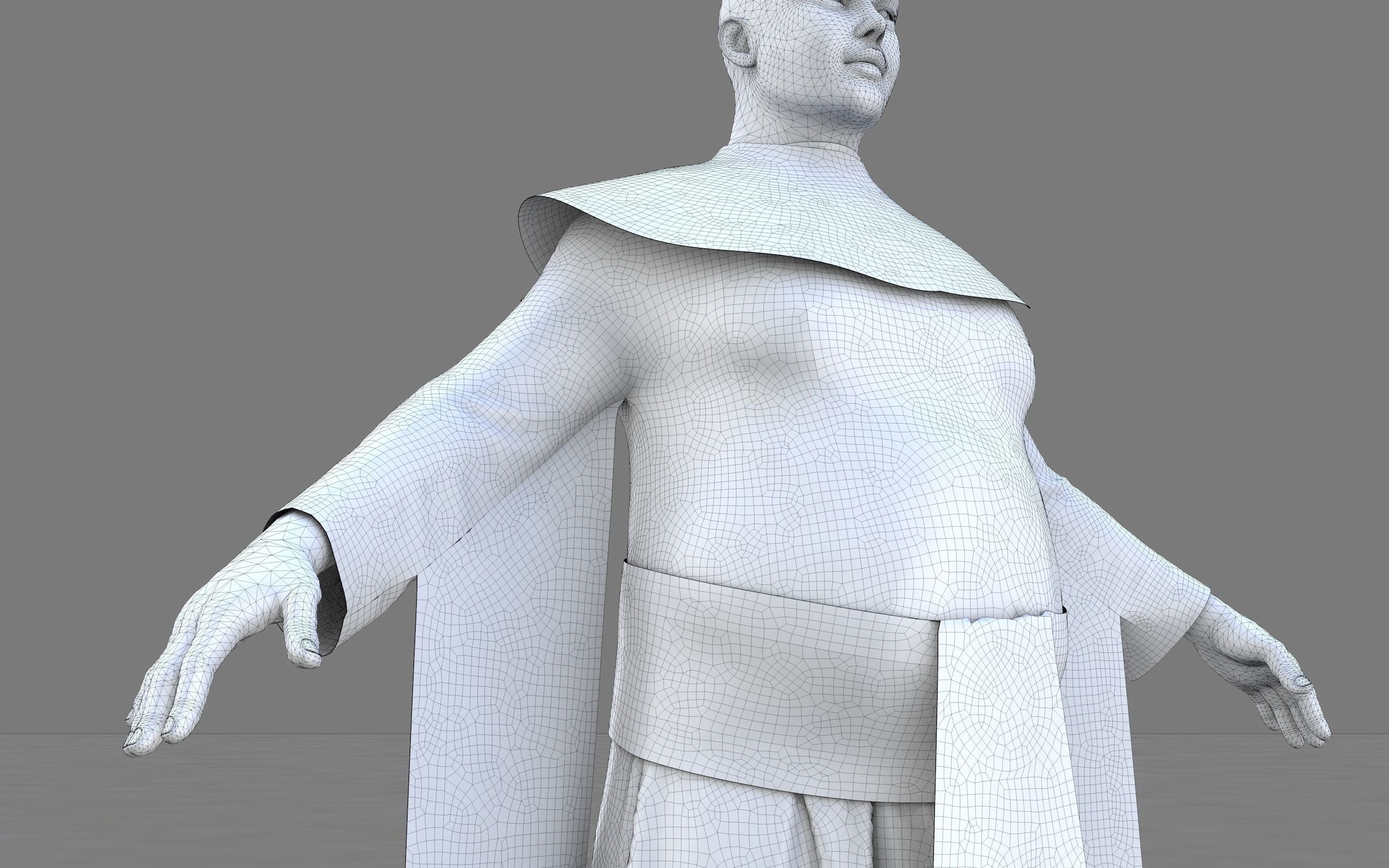 Ancient Egyptian Priest A-Pose 3d Model 3D model_34