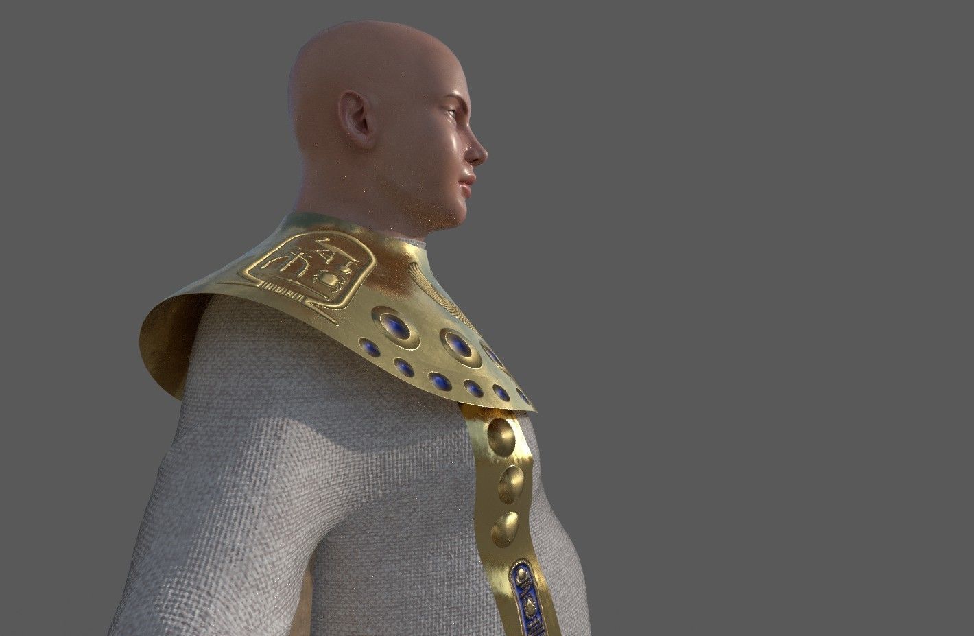 Ancient Egyptian Priest A-Pose 3d Model 3D model_14