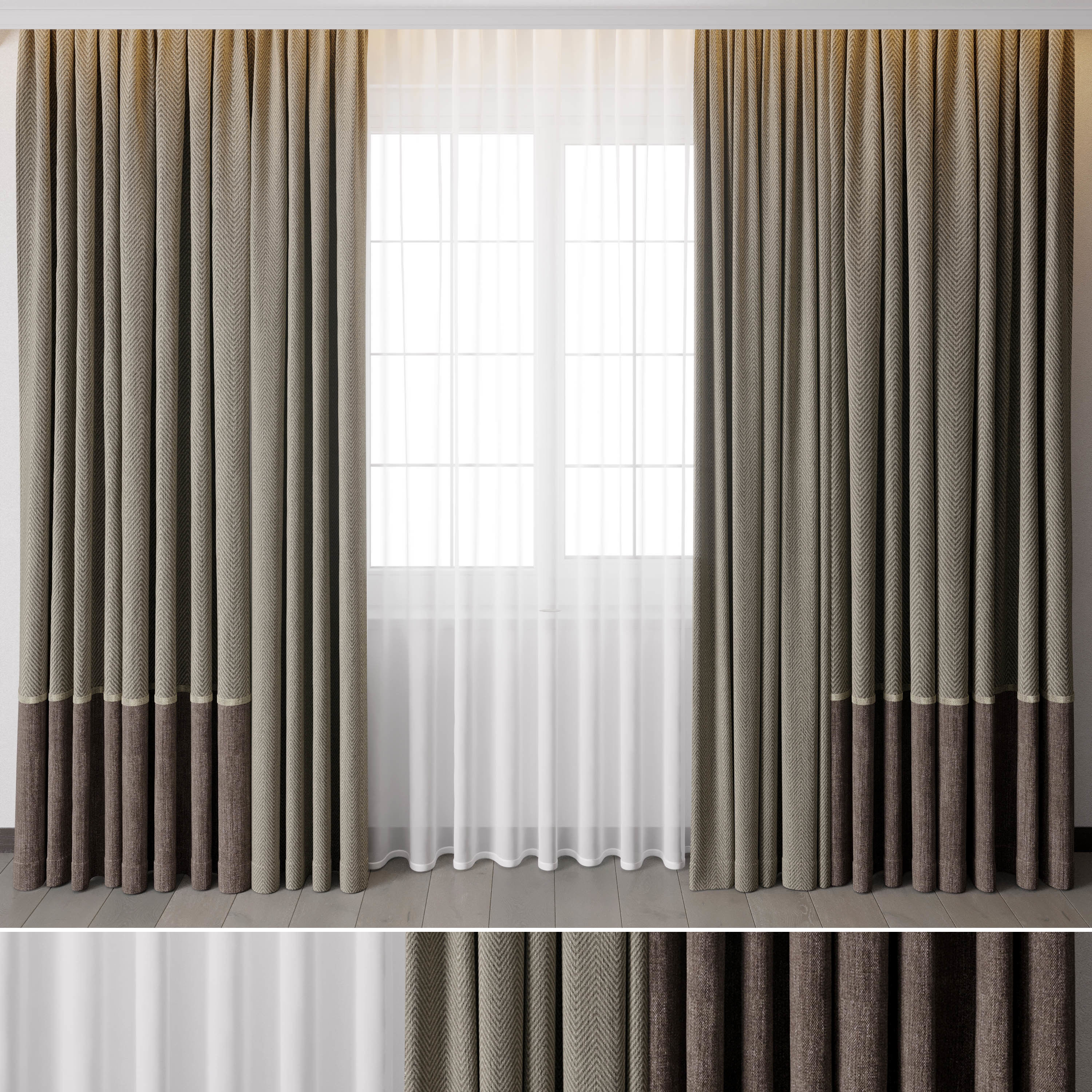 Hadi curtains 93 Low-poly 3D model_4