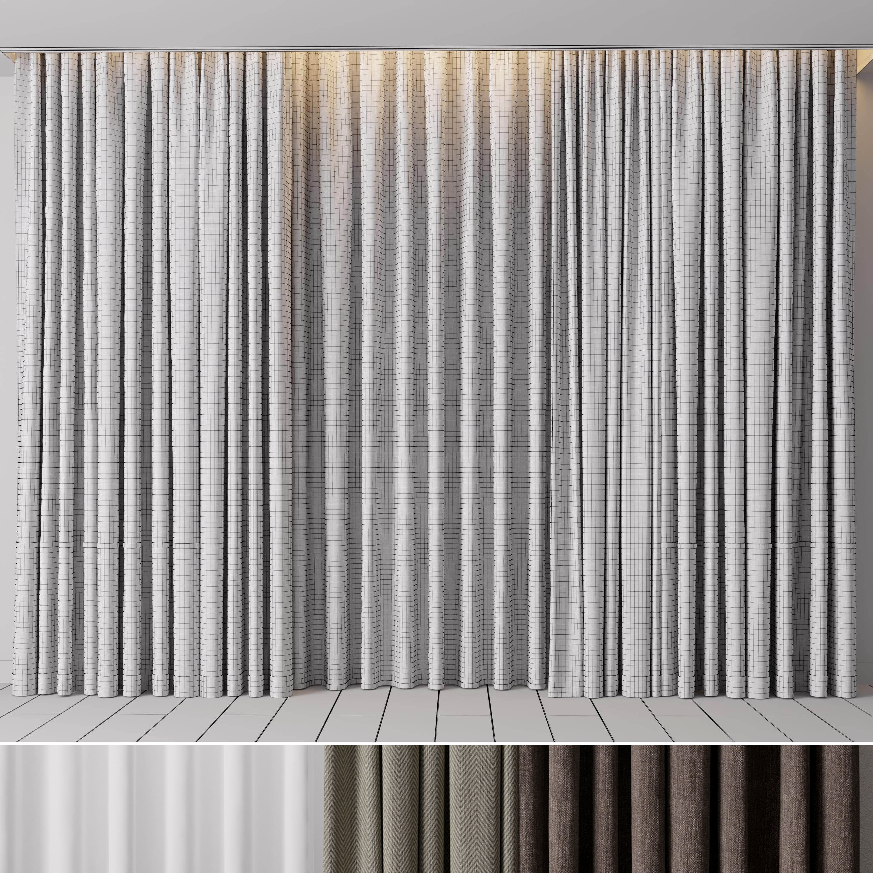 Hadi curtains 93 Low-poly 3D model_5
