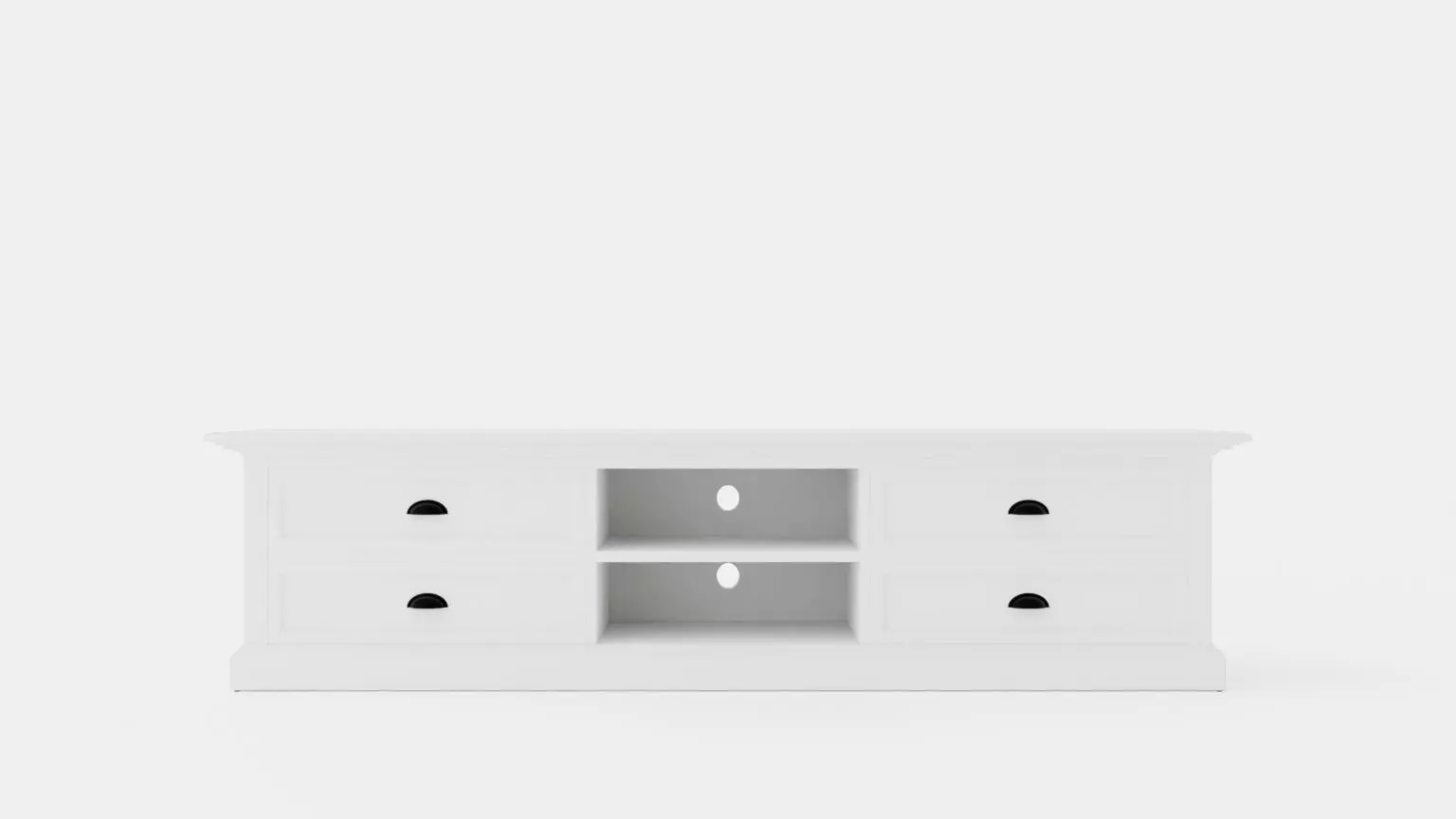 Hampton TV Bench 180 Cm Shelf4 Boxes White Low-poly 3D model_0