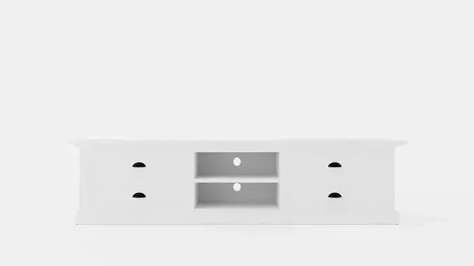 Hampton TV Bench 180 Cm Shelf4 Boxes White