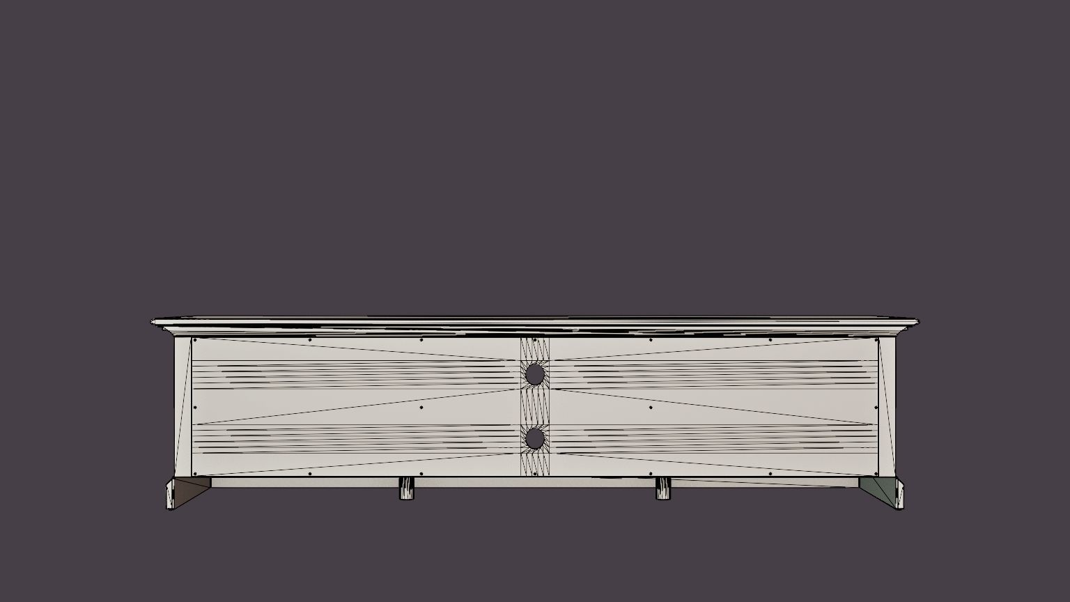 Hampton TV Bench 180 Cm Shelf4 Boxes White Low-poly 3D model_5