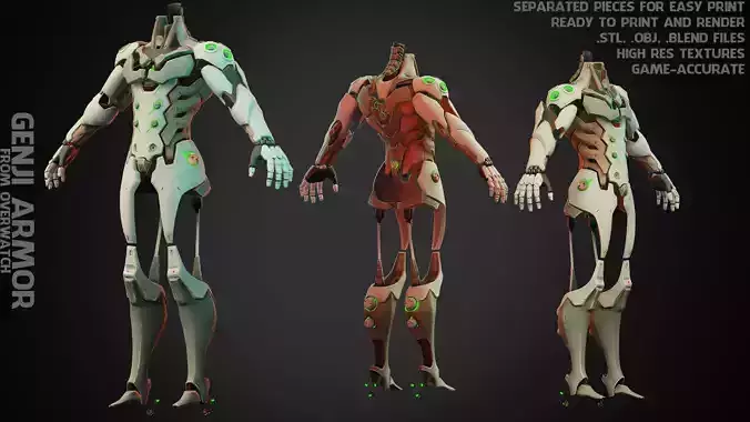 Overwatch Genji Armor for Cosplay 3D print model