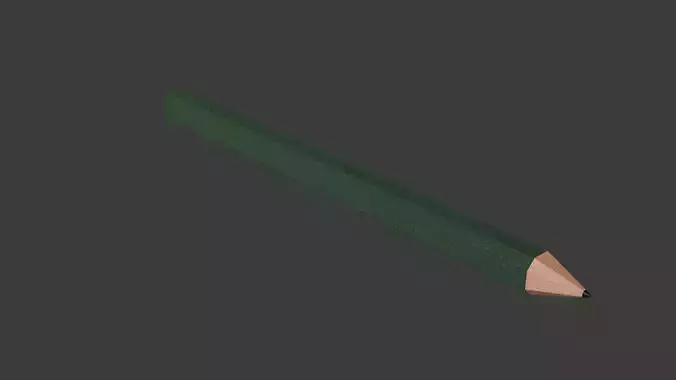 Pencil Low Poly 3D Model - The Green Pencil  3D model