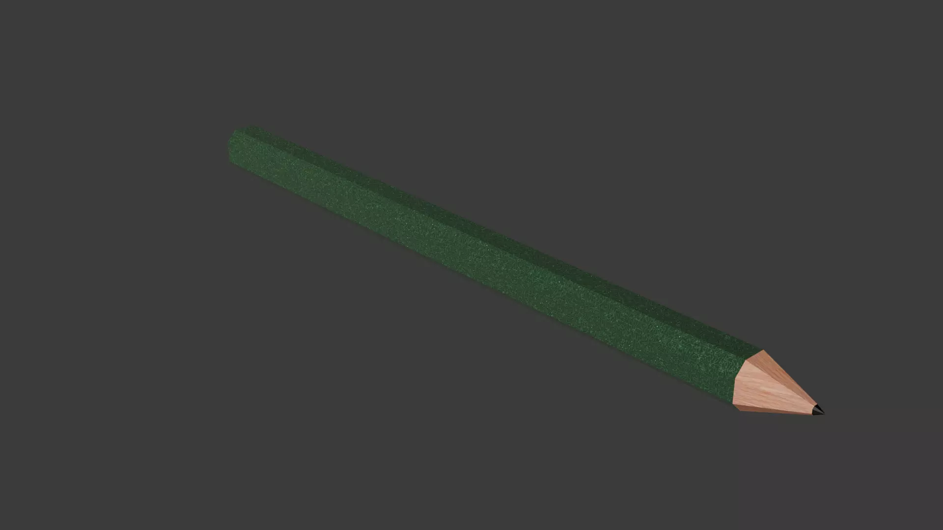 Pencil Low Poly 3D Model - The Green Pencil  3D model_0