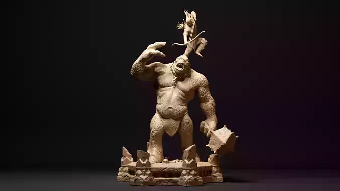 Legolas Cave Troll Fan Art 3D Print Model 3D print model