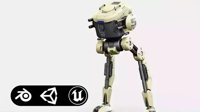 M-200 WALKER Rigged for Unreal Engine - Unity - MIXAMO  3D model