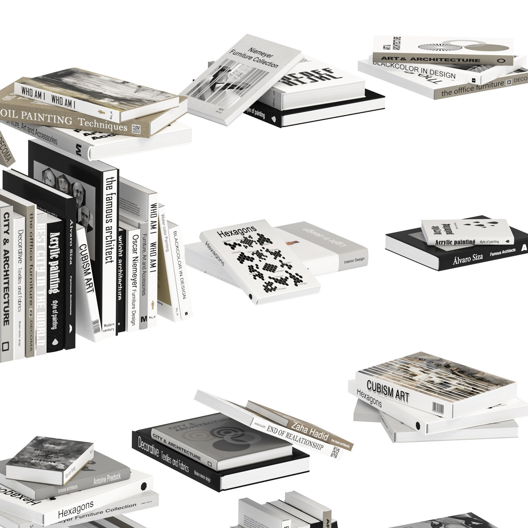 Book collection M set 2 3D model_8