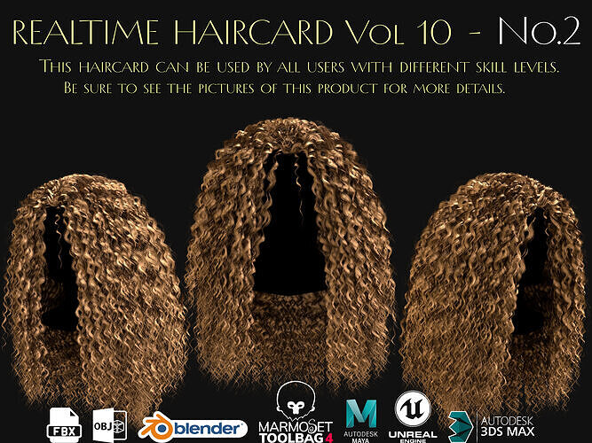 Realtime Haircard Vol 10 - No2 Low-poly 3D model