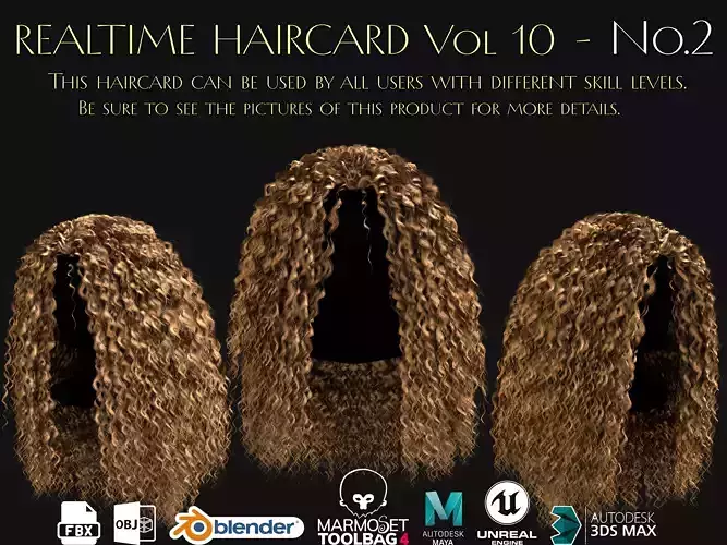 Realtime Haircard Vol 10 - No2 Low-poly 3D model