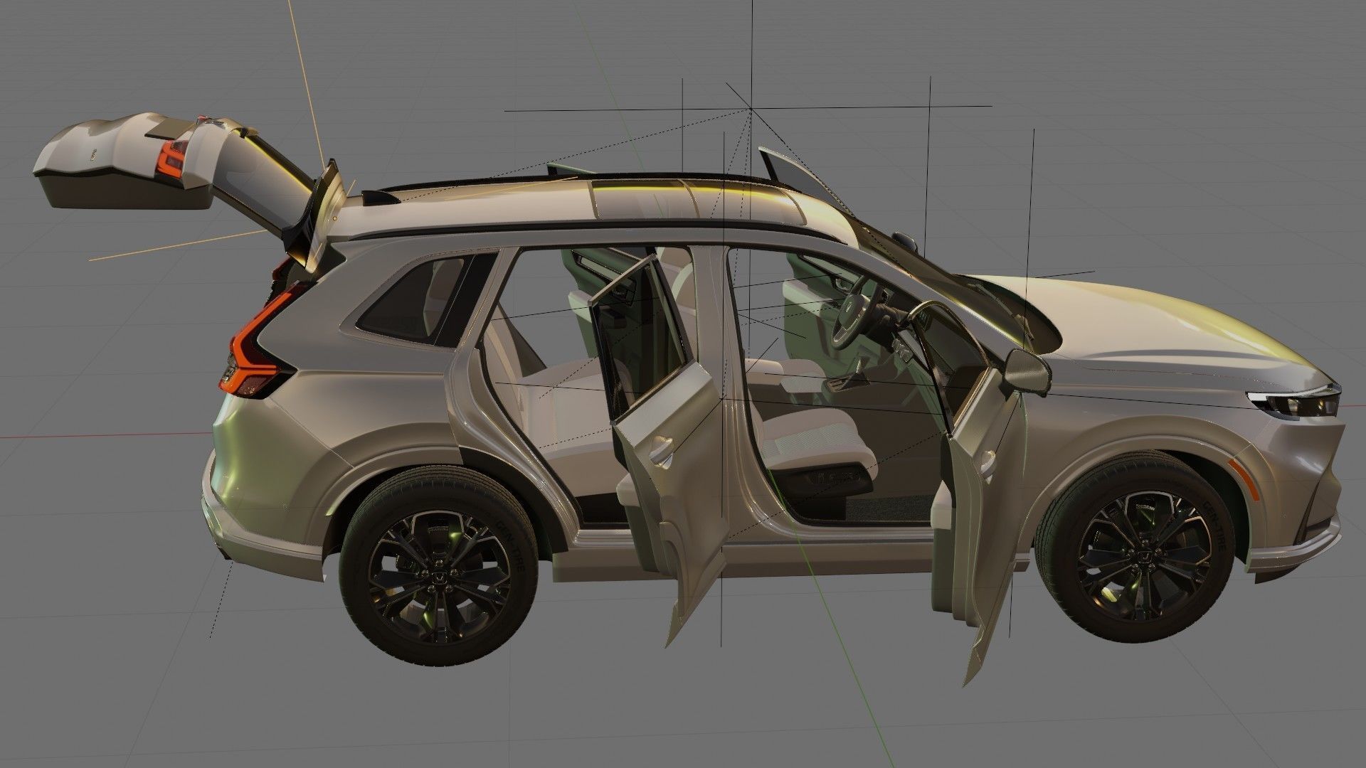 Honda CR-V 2023 with interior 3D model_24