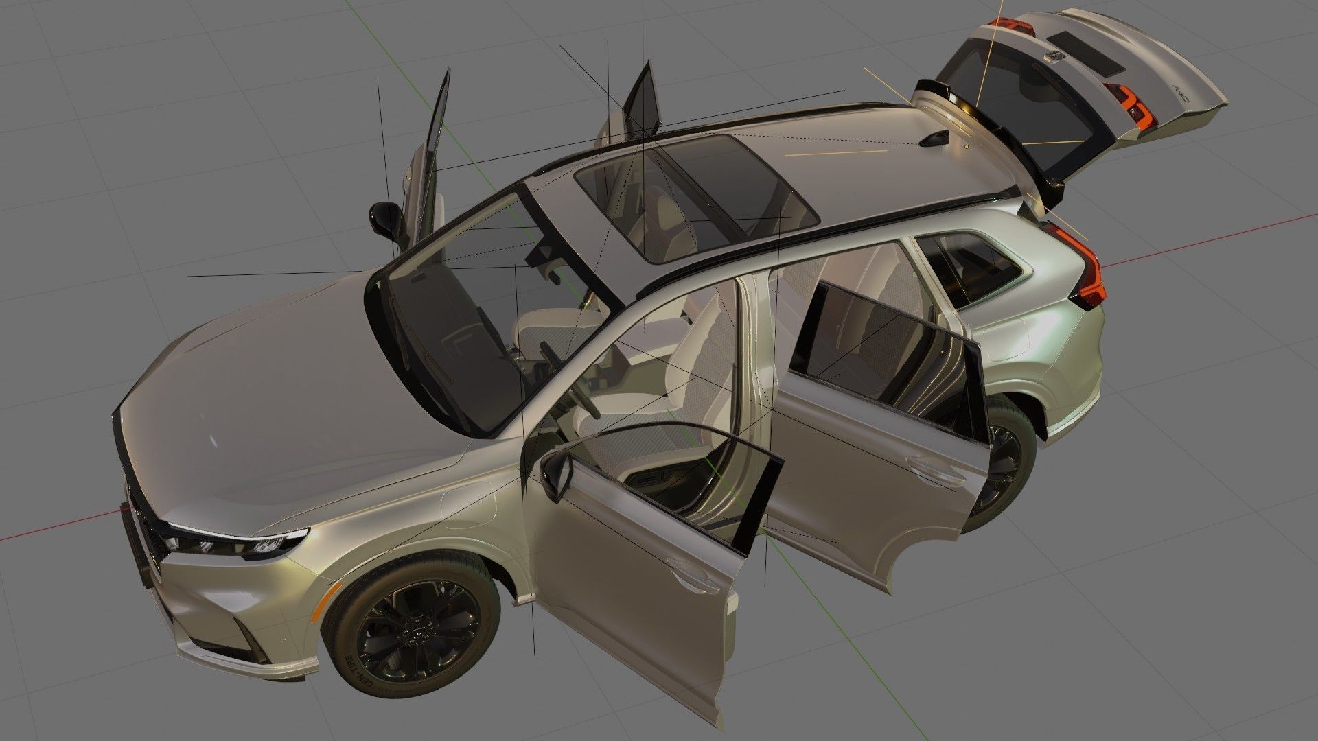 Honda CR-V 2023 with interior 3D model_22