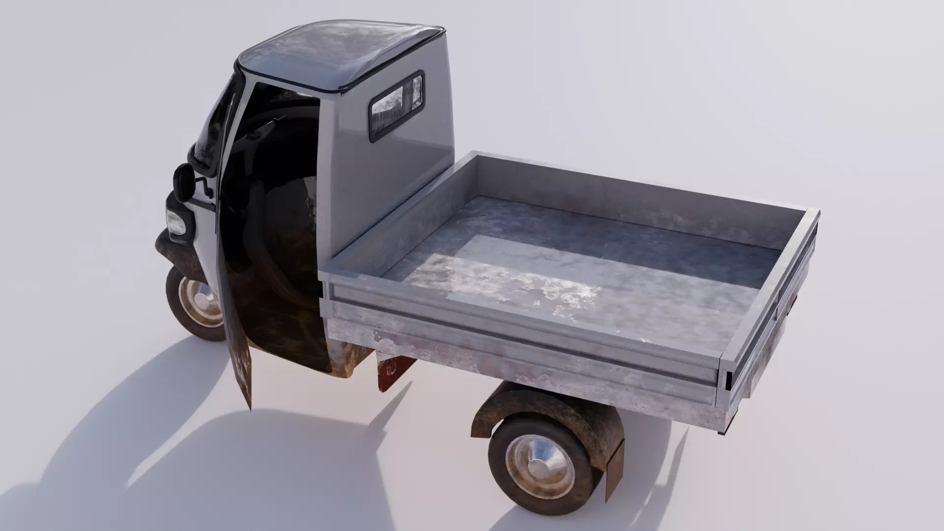Piaggio Ape 3 Wheel Pickup Realistic Versatile 3D Model  Low-poly 3D model_2