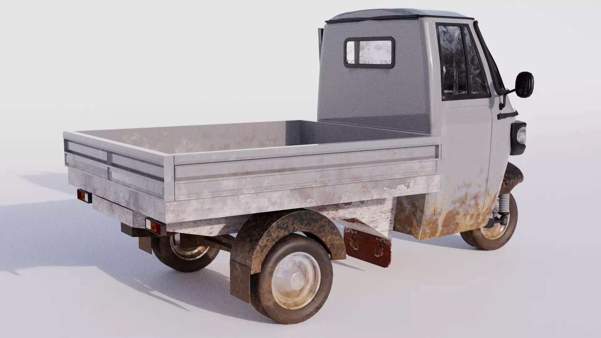 Piaggio Ape 3 Wheel Pickup Realistic Versatile 3D Model  Low-poly 3D model_1