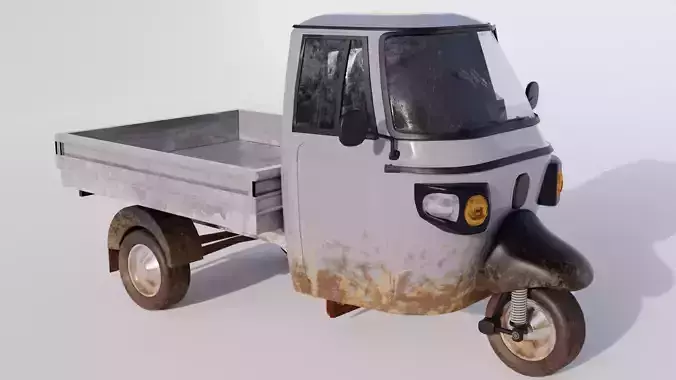 Piaggio Ape 3 Wheel Pickup Realistic Versatile 3D Model 