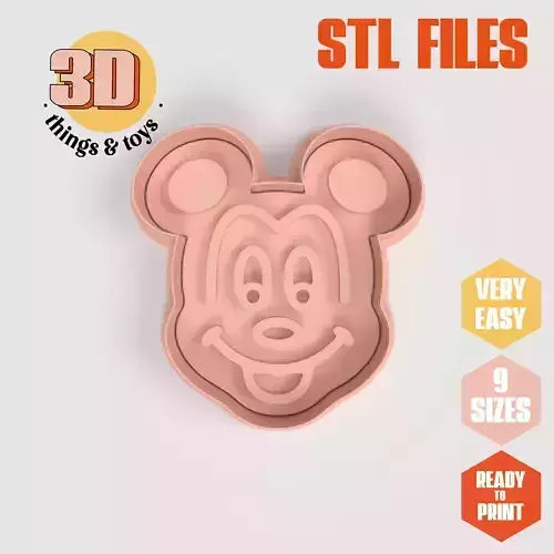 Mickey Mouse Waffle - Cookie Cutter Clay - Many Size 3D print model