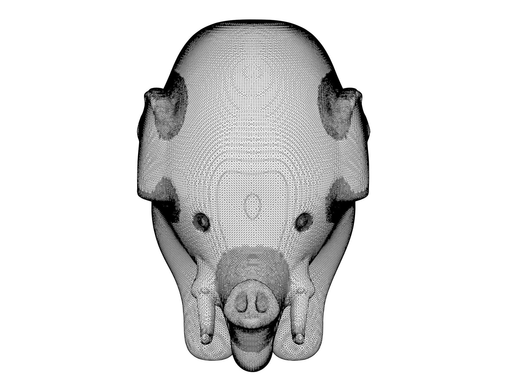 Elephant sculpture 3D model_9