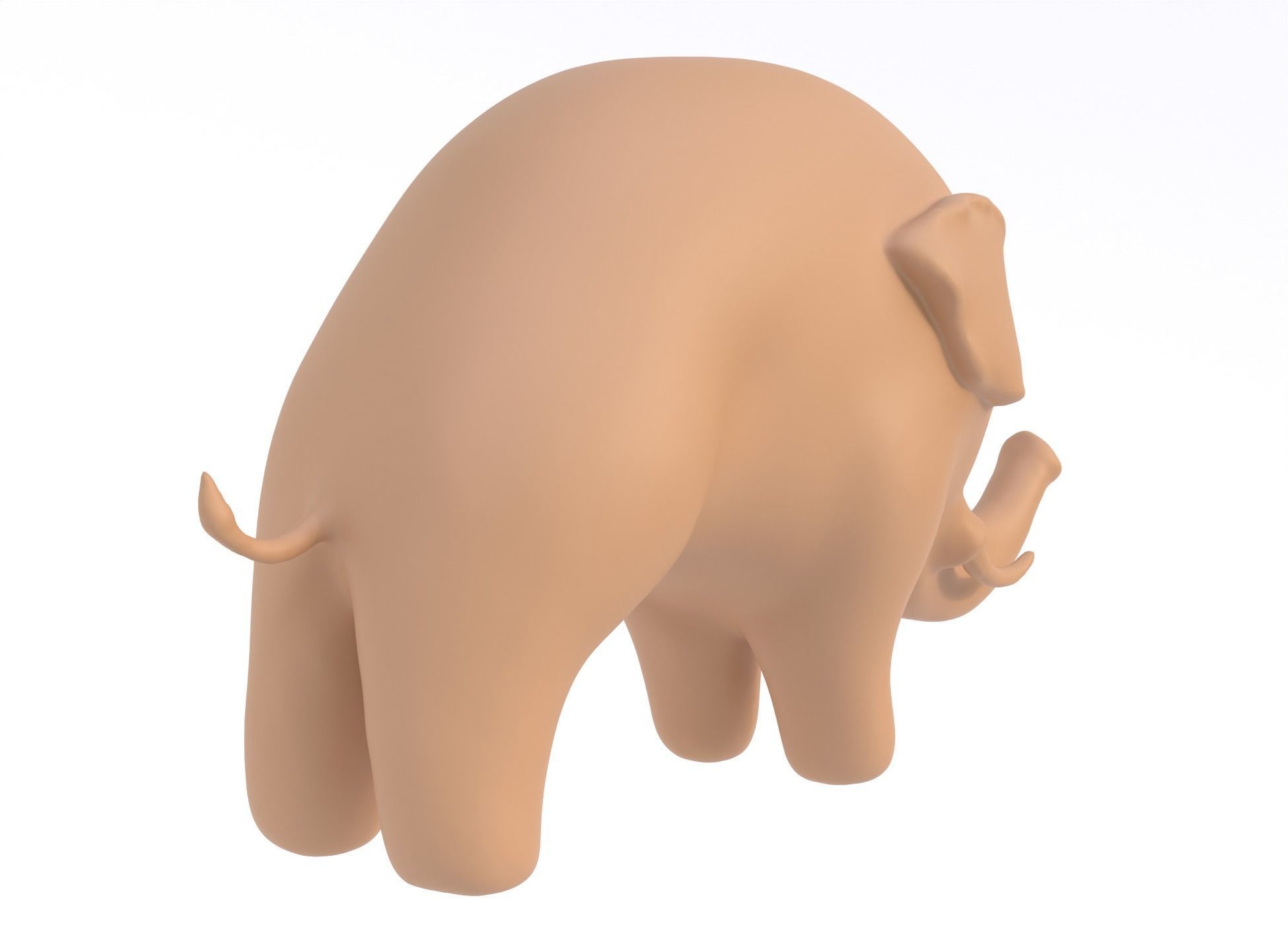 Elephant sculpture 3D model_6