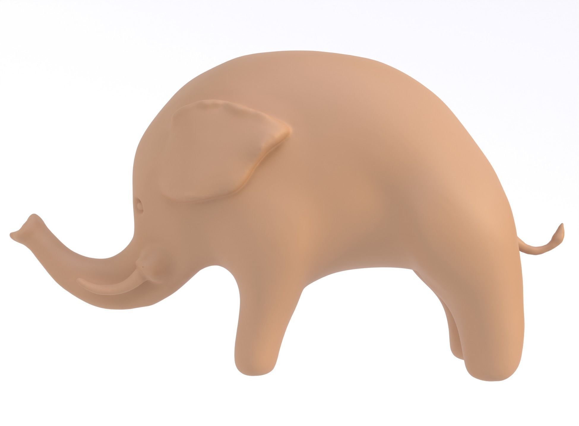 Elephant sculpture 3D model_4