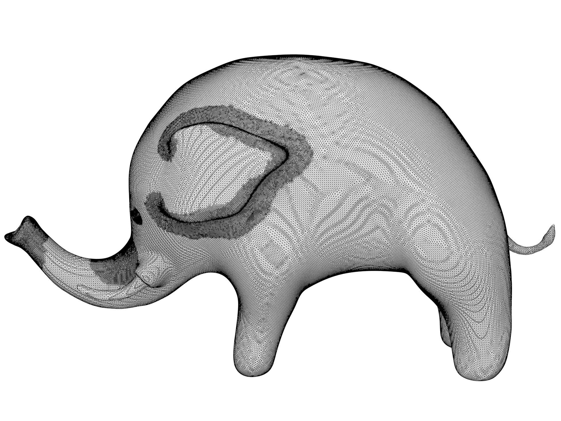 Elephant sculpture 3D model_5